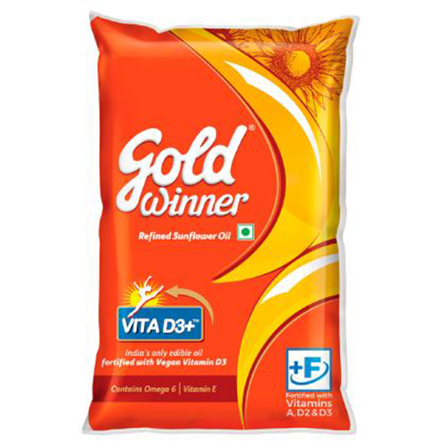 Gold Winner Refined Oil - Sunflower, 1L Pouch