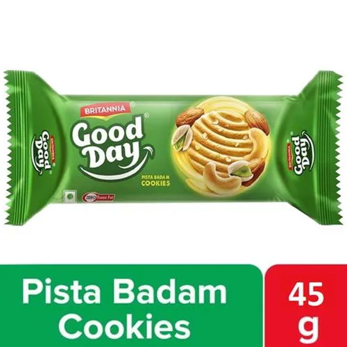 Britannia Good Day - Pista Badam Cookies, Crunchy, Teatime Snack, 45 G