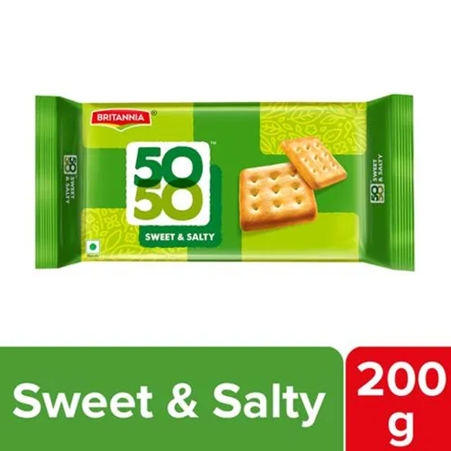 Britannia 50-50 Sweet & Salty Biscuits, 200 G