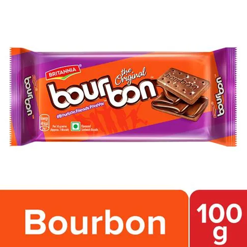 Britannia Bourbon Chocolate Cream Biscuits, 100 G