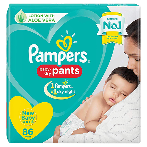 Pampers - Pants, Small Size Baby Diapers (Sm) 86 Count, Lotion With Aloe Vera4-8 Kg